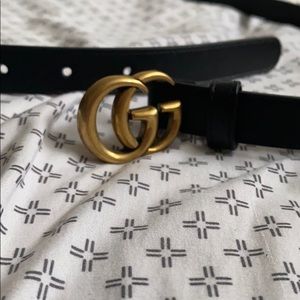 Authentic double g buckle gucci belt
